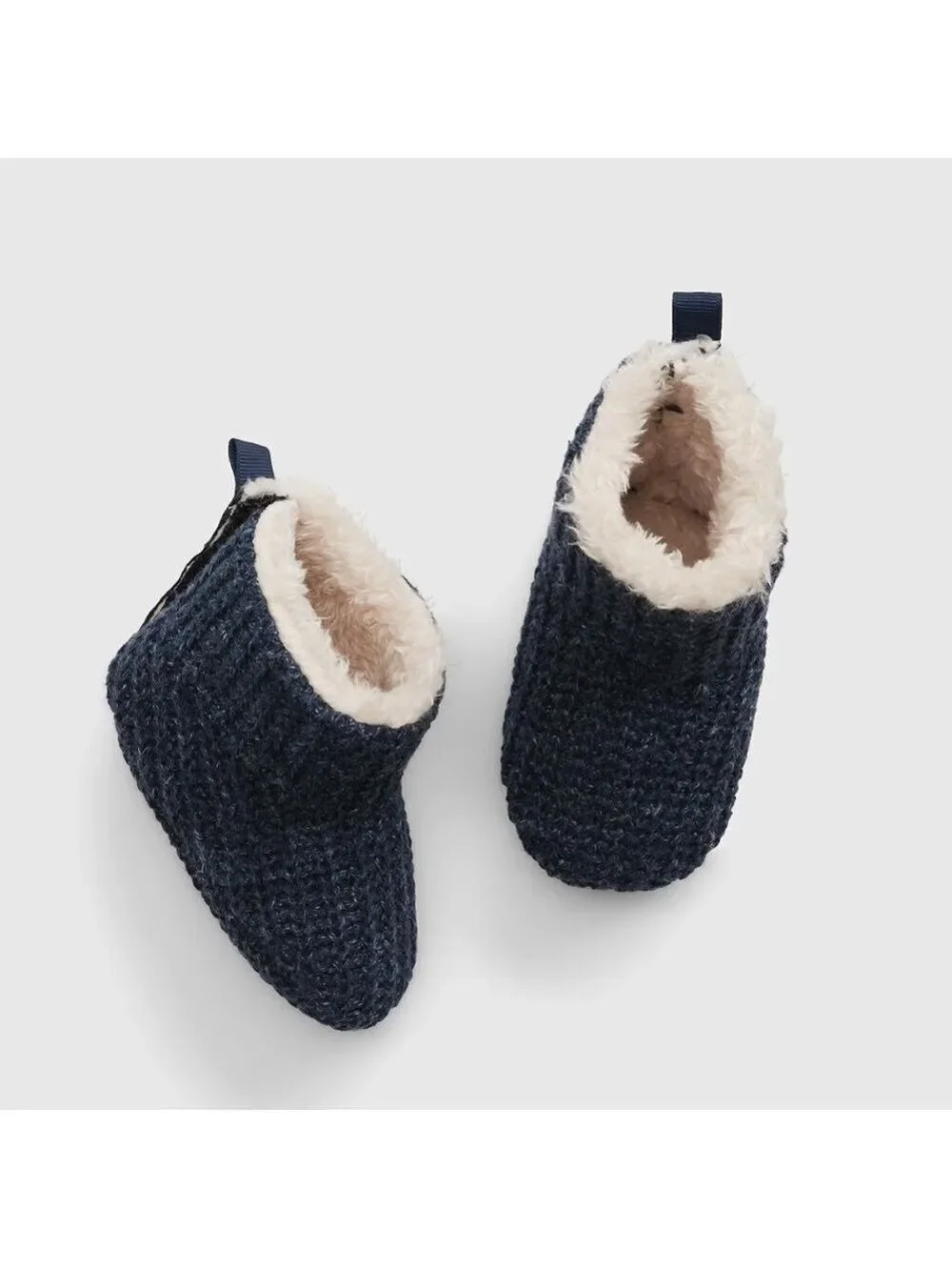 Gap Baby Blue Heather Sherpa-Lined Booties Size 3-6 Months NWT